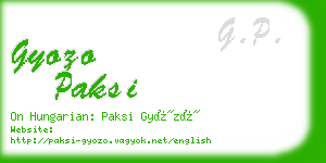 gyozo paksi business card